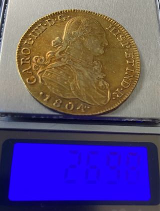 8 Escudos 1804 Santa Fe de Nuevo Reino 26,98 grs