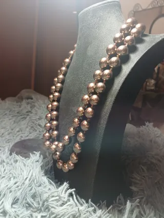 Collana perle color oro e marrone