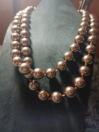 Collana perle color oro e marrone