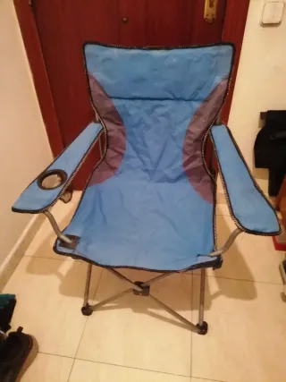 Silla plegable pesca azul y gris