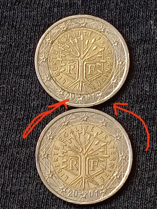 Vendo 2€ Francia 2001 con error de fábrica unica!!