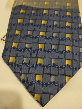 Corbata Seda Enzo Matti Gris y Dorado