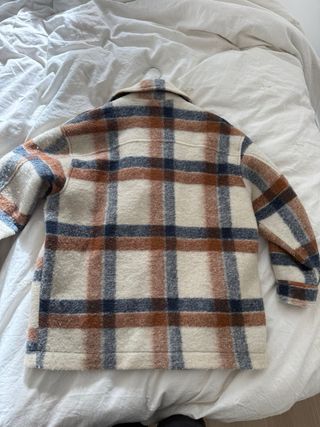 chaqueta Zara cuadros beige multicolor- como nueva
