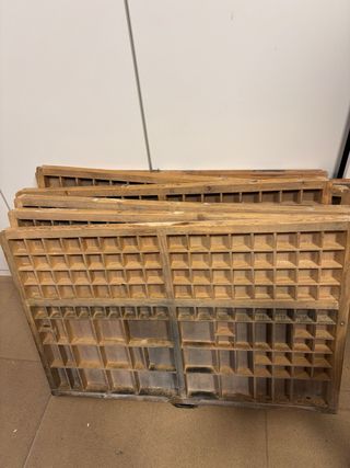 Lote 10 Cajones chibalete de imprenta antiguos