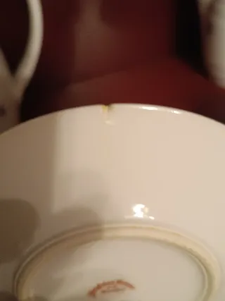 Set di caffè in porcellana antica con fiori