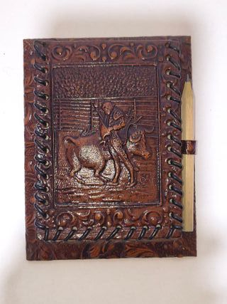 Blocco note vintage vera pelle