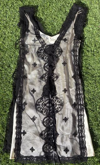 Vestido lencero mujer encaje negro