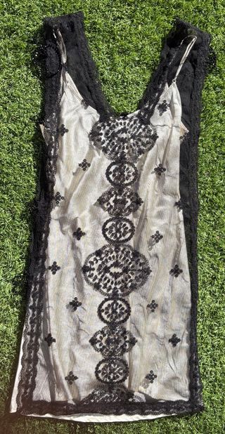 Vestido lencero mujer encaje negro