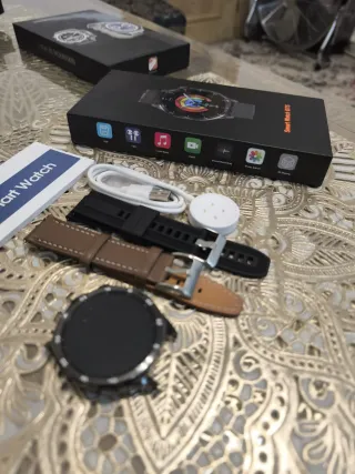 Reloj Inteligente Negro y Marrón