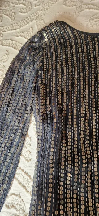 Vestido lentejuelas forrado negro/plata