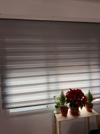 Estores Día y Noche Gris plata y Blanco