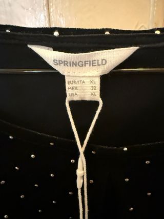 Vestido terciopelo negro Springfield