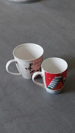 Set 2 Tazze Natale Porcellana