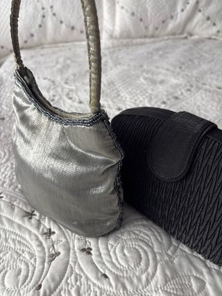 2 Bolsos de Fiesta Negro y Plateado