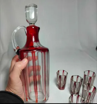 Licorera de cristal Vintage, años 50/60