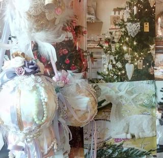 Set palline di Natale stille chabby shic.