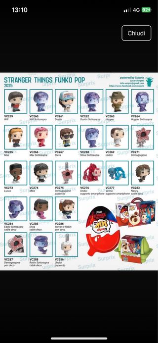 Kinder Sorpresa Stranger Things