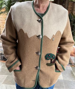 Chaqueta Austriaca Lana Beige/Verde