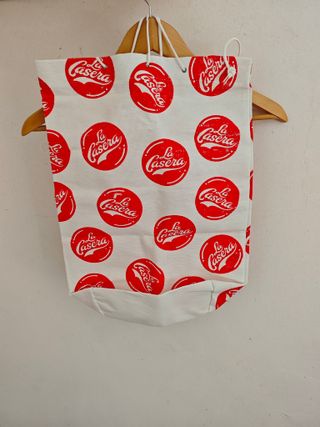 Saco/bolsa ajustable La Casera vintage blanco rojo