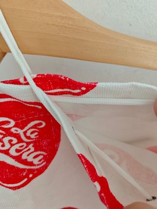 Saco/bolsa ajustable La Casera vintage blanco rojo