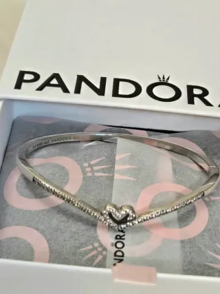 Pulsera Pandora Corazón Brillante Plata