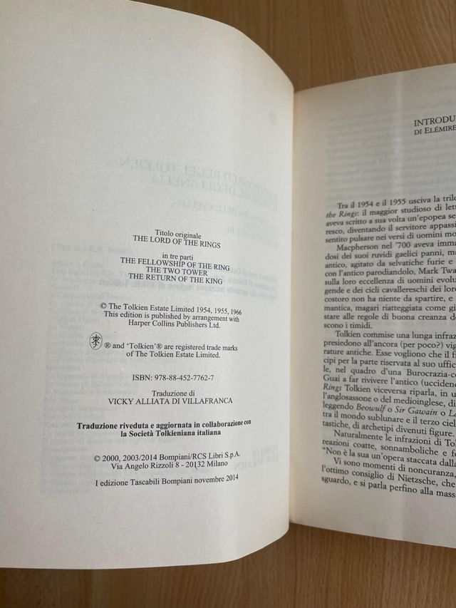 Tolkien Il Signore degli Anelli edizione speciale