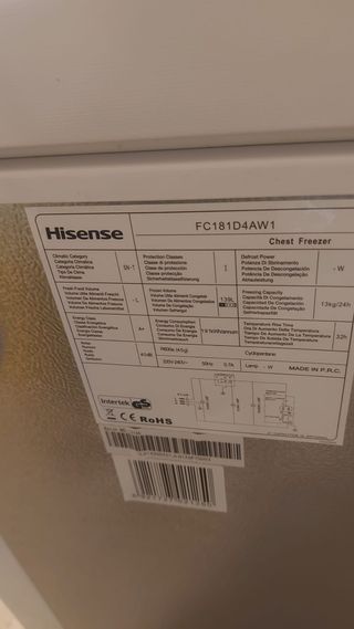 Congelatore a Pozzetto Hisense 139l