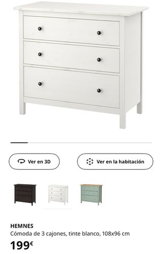 Cómoda HEMNES 3 cajones blanca