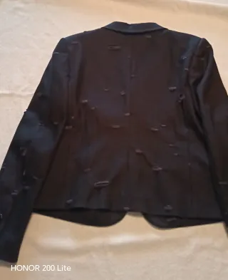 Giacca slim Miu Miu navy in cotone con tasche