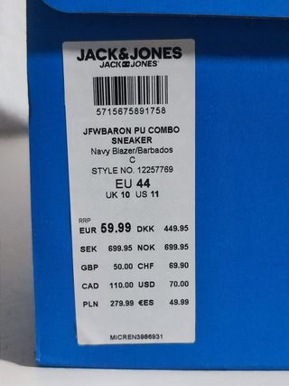 Zapatillas Jack & Jones Talla 44
