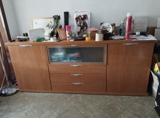 Mueble Comedor Madera y Cristal