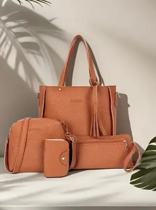 Set de 4 bolsos color café