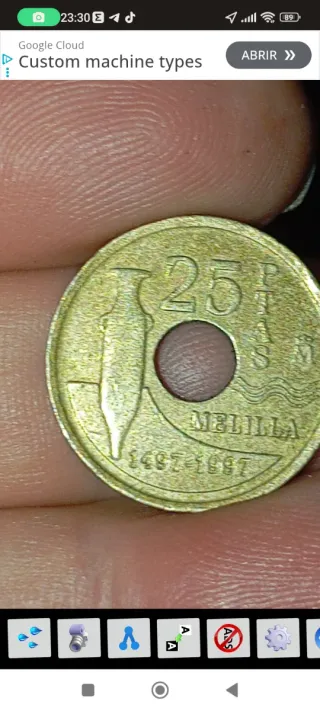 Moneda 25 Pesetas Melilla 1497-1997