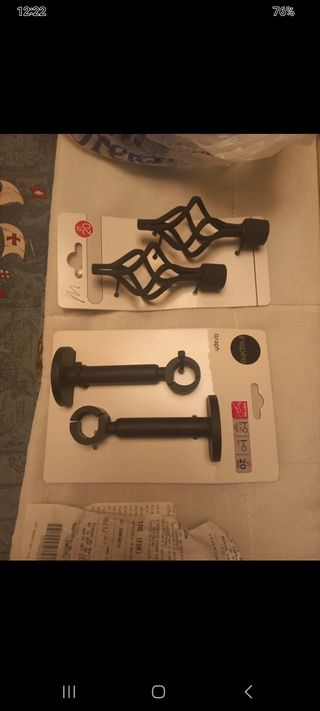 Barra Cortina Negra Metal Ajustable