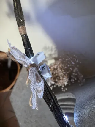 Ghirlanda decorativa con luci rustica artigianale