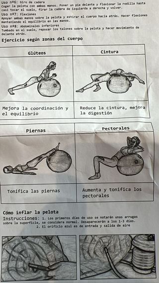 Pelota Yoga Azul con Bomba