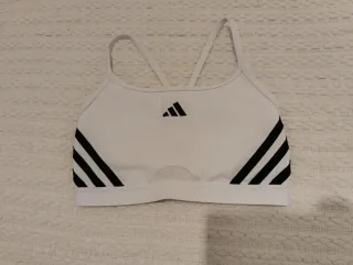 Top Adidas Blanco y Celeste Talla S