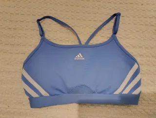 Top Adidas Blanco y Celeste Talla S