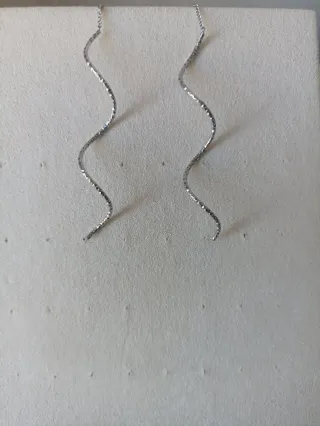 Pendientes largos serpiente acero inoxidable