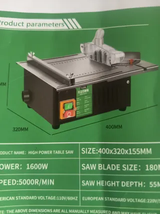 Mini sierra de mesa 1600W