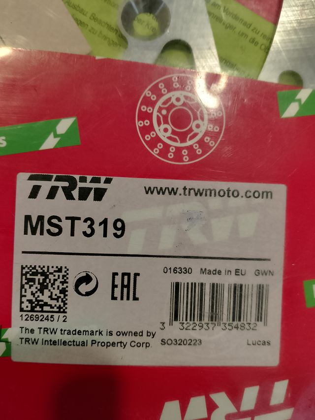 Disco Freno Delantero TRW MST319