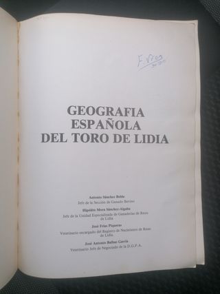 Libro Geografía del toro de lidia