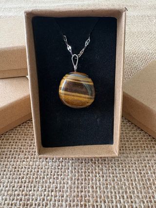 Collar mineral ✦Ojo de Tigre✦ Cadena inoxidable