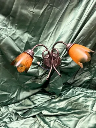 Aplique 2 luces cristal naranja