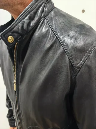 Chaqueta Piel Negra Massimo Dutti