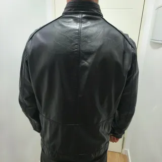 Chaqueta Piel Negra Massimo Dutti