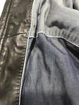 Chaqueta Piel Negra Massimo Dutti