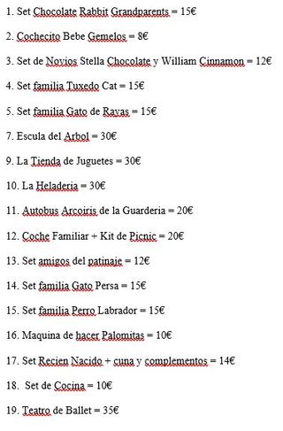 Dispongo de muchos productos de Sylvanian Families