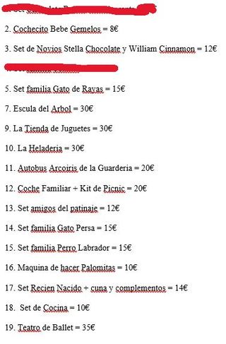 Dispongo de muchos productos de Sylvanian Families