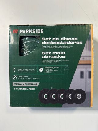 Set 5 Discos Desbastar Metal Parkside 115mm